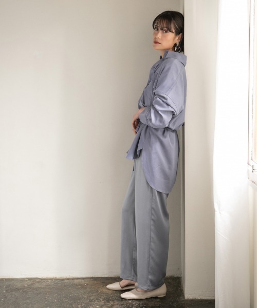 LOWRYS FARM（ローリーズファーム）の「テンセルＣＰＯシャツ　869350（シャツ/ブラウス・レディース・ブルー/グリーン/アイボリー/チャコールグレー・FREE）」の9枚目の写真