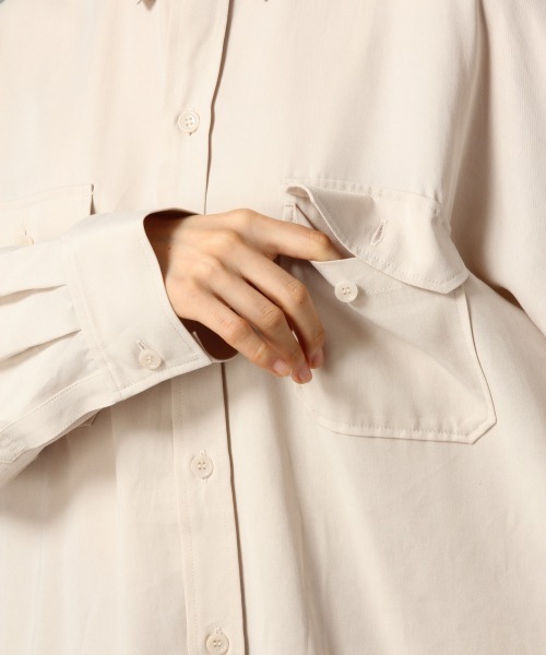 LOWRYS FARM（ローリーズファーム）の「テンセルＣＰＯシャツ　869350（シャツ/ブラウス・レディース・ブルー/グリーン/アイボリー/チャコールグレー・FREE）」の16枚目の写真