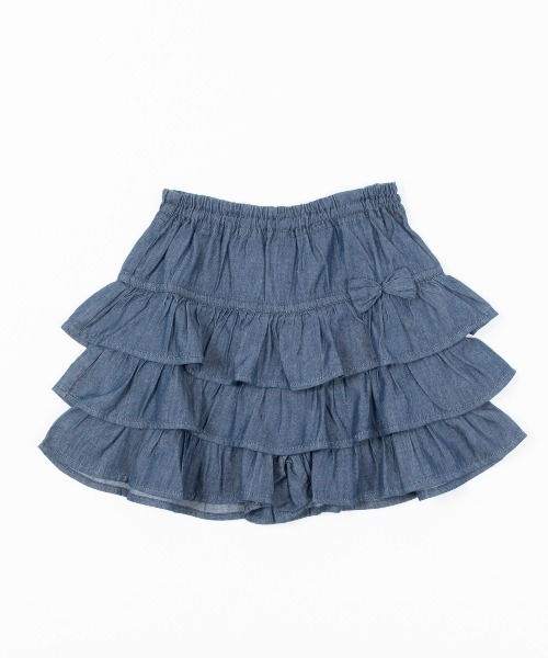 trois lapins kp（トロワラパンケーピー）の「キュートなフリルがいっぱいのキュロット(140-150cm)（その他パンツ・キッズ・ネイビー/サックスブルー・150cm/140cm）」の2枚目の写真