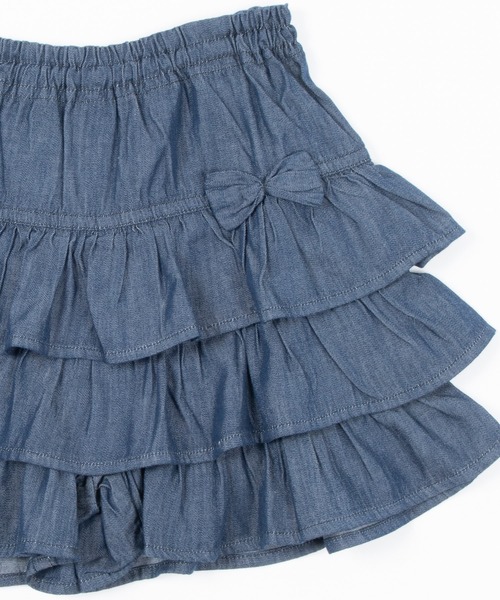 trois lapins kp（トロワラパンケーピー）の「キュートなフリルがいっぱいのキュロット(140-150cm)（その他パンツ・キッズ・ネイビー/サックスブルー・150cm/140cm）」の3枚目の写真