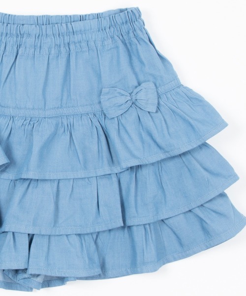 trois lapins kp（トロワラパンケーピー）の「キュートなフリルがいっぱいのキュロット(140-150cm)（その他パンツ・キッズ・ネイビー/サックスブルー・150cm/140cm）」の4枚目の写真