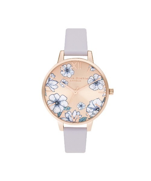 セール Olivia Burton グルービー ブルームス パルマ バイオレット ローズゴールド サンレイ 34mm アナログ腕時計 Tic Tac チックタック のファッション通販 Zozotown