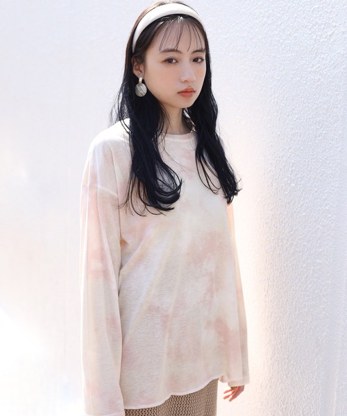 one after another NICE CLAUP(ワンアフターアナザーナイスクラップ)の「タイダイTシャツ(Tシャツ/カットソー・レディース・サックスブルー/ピンク・FREE)」の1枚目の写真