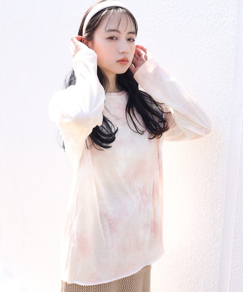 one after another NICE CLAUP(ワンアフターアナザーナイスクラップ)の「タイダイTシャツ(Tシャツ/カットソー・レディース・サックスブルー/ピンク・FREE)」の4枚目の写真