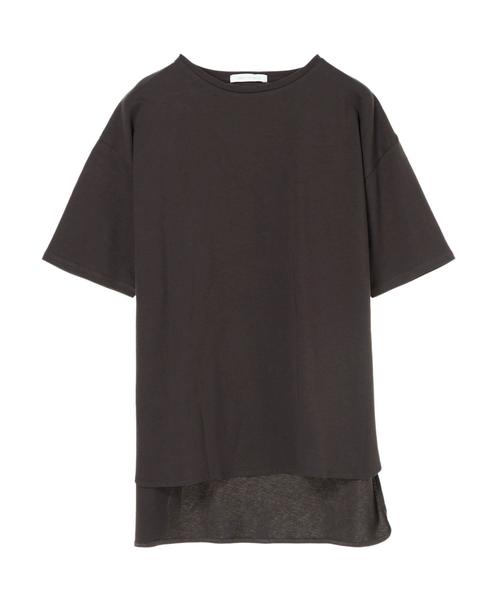 AMERICAN HOLIC（アメリカンホリック）の「前後差スクエアカットチュニック（Tシャツ/カットソー・レディース・オフホワイト/チャコールグレー/ベージュ/サックスブルー・FREE）」の21枚目の写真