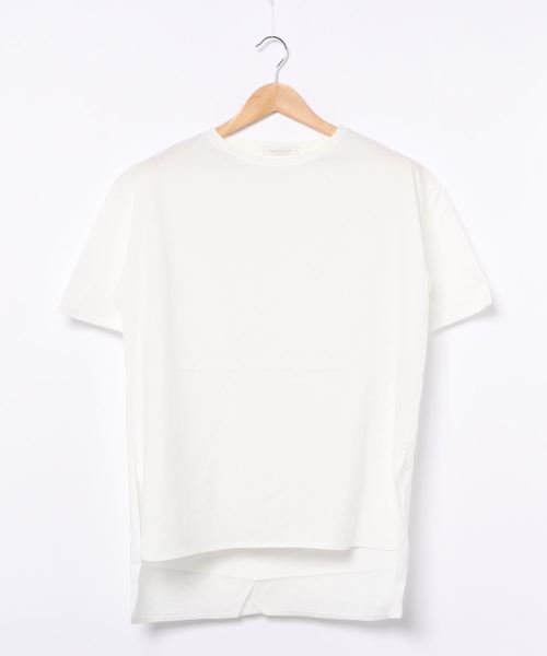 AMERICAN HOLIC（アメリカンホリック）の「前後差スクエアカットチュニック（Tシャツ/カットソー・レディース・オフホワイト/チャコールグレー/ベージュ/サックスブルー・FREE）」の7枚目の写真