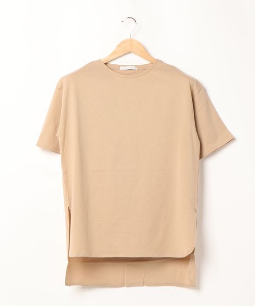 AMERICAN HOLIC（アメリカンホリック）の「前後差スクエアカットチュニック（Tシャツ/カットソー・レディース・オフホワイト/チャコールグレー/ベージュ/サックスブルー・FREE）」の8枚目の写真