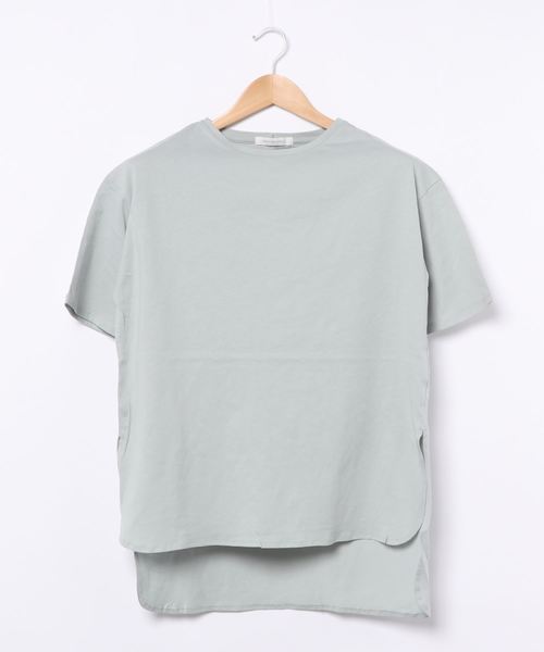 AMERICAN HOLIC（アメリカンホリック）の「前後差スクエアカットチュニック（Tシャツ/カットソー・レディース・オフホワイト/チャコールグレー/ベージュ/サックスブルー・FREE）」の6枚目の写真