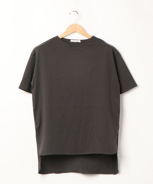 AMERICAN HOLIC（アメリカンホリック）の「前後差スクエアカットチュニック（Tシャツ/カットソー・レディース・オフホワイト/チャコールグレー/ベージュ/サックスブルー・FREE）」の5枚目の写真