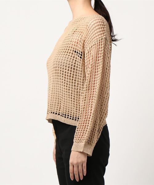 archives（アルシーヴ）の「メッシュニット×キャミアンサンブル（ニット/セーター・レディース・ホワイト/ブラック/ベージュ/ブルー・MEDIUM）」の6枚目の写真