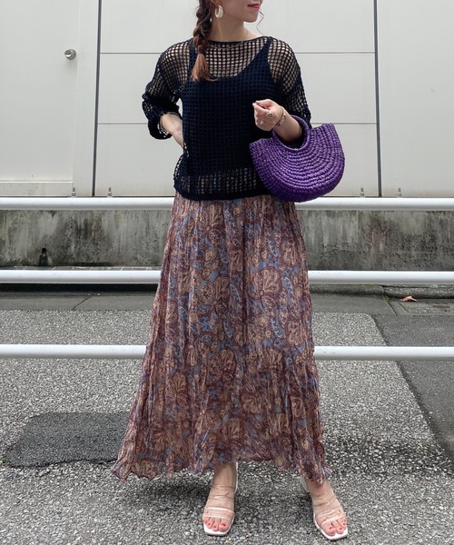 archives（アルシーヴ）の「メッシュニット×キャミアンサンブル（ニット/セーター・レディース・ホワイト/ブラック/ベージュ/ブルー・MEDIUM）」の18枚目の写真