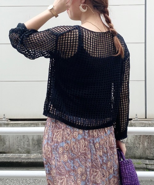 archives（アルシーヴ）の「メッシュニット×キャミアンサンブル（ニット/セーター・レディース・ホワイト/ブラック/ベージュ/ブルー・MEDIUM）」の21枚目の写真