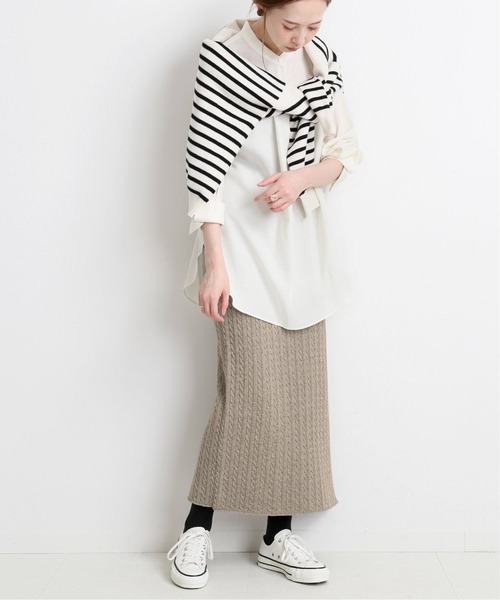 IENA（イエナ）の「ウォッシャブルウールコットン ケーブルスカート  