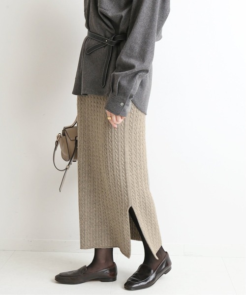 IENA（イエナ）の「ウォッシャブルウールコットン ケーブルスカート  
