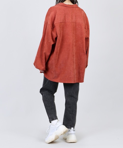 DING(ディング)の「DING/ コーデュロイオーバーシャツ(シャツ/ブラウス・レディース・オフホワイト/ベージュ/ダークオレンジ・FREE)」の7枚目の写真