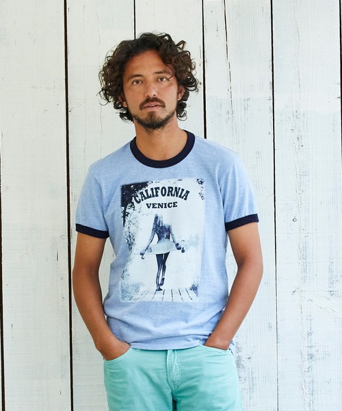 TMT（ティーエムティー）の「【山中崇史さん着用】S/SL C/R VINTAGE TEE(GIRL PHOTO)（Tシャツ/カットソー・メンズ・レッド/サックスブルー/オフホワイト・XX-LARGE/SMALL/MEDIUM/LARGE/X-LARGE）」の4枚目の写真