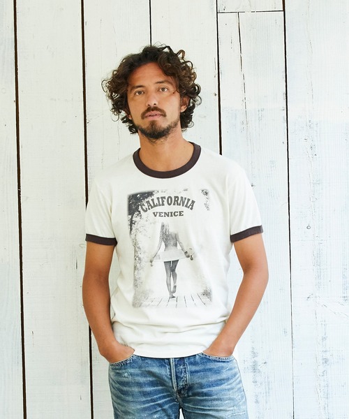 TMT（ティーエムティー）の「【山中崇史さん着用】S/SL C/R VINTAGE TEE(GIRL PHOTO)（Tシャツ/カットソー・メンズ・レッド/サックスブルー/オフホワイト・XX-LARGE/SMALL/MEDIUM/LARGE/X-LARGE）」の10枚目の写真