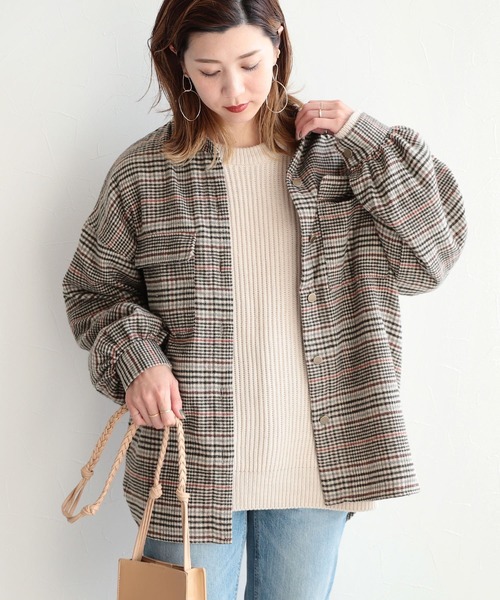 reca（レカ）の「シャギーチェックCPOシャツ（その他アウター・レディース・アイボリー/その他・M）」の3枚目の写真