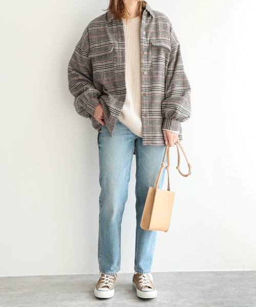 reca（レカ）の「シャギーチェックCPOシャツ（その他アウター・レディース・アイボリー/その他・M）」の5枚目の写真