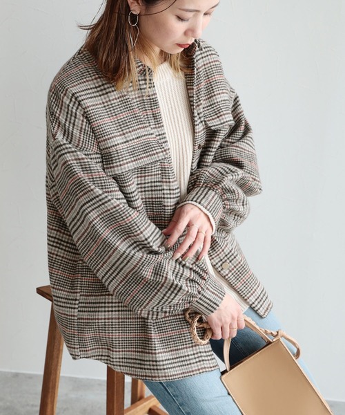 reca（レカ）の「シャギーチェックCPOシャツ（その他アウター・レディース・アイボリー/その他・M）」の6枚目の写真