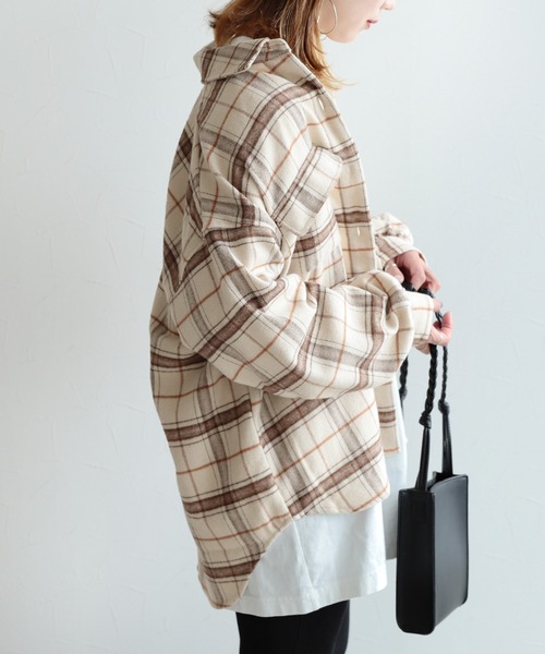 reca（レカ）の「シャギーチェックCPOシャツ（その他アウター・レディース・アイボリー/その他・M）」の8枚目の写真