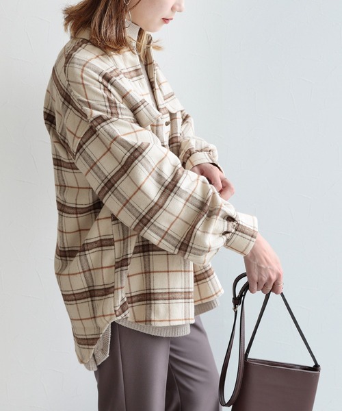 reca（レカ）の「シャギーチェックCPOシャツ（その他アウター・レディース・アイボリー/その他・M）」の11枚目の写真