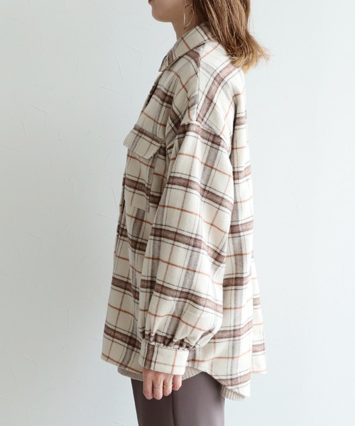 reca（レカ）の「シャギーチェックCPOシャツ（その他アウター・レディース・アイボリー/その他・M）」の15枚目の写真
