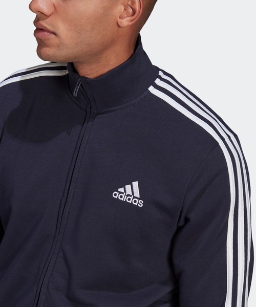adidas デニム セットアップ ストライプ ジャージ adidas - adidas デニム風 ジャージ セットアップの通販 by りょ