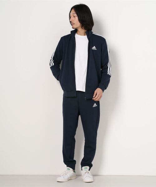 Big 3XL adidas エッセンシャルズ 3ストライプストラックスーツ紺 アディダス adidas メンズ ジャージ上下セット PRIMEGREEN