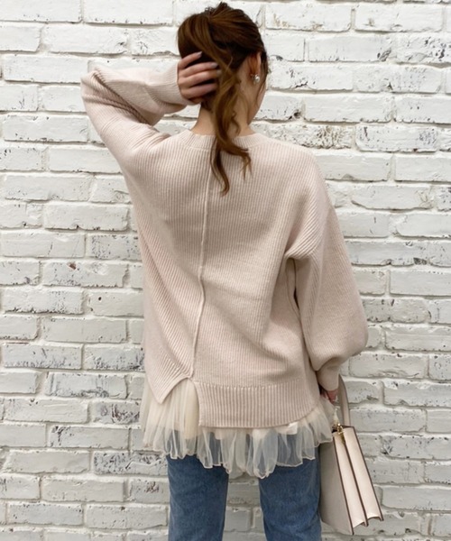 one after another NICE CLAUP(ワンアフターアナザーナイスクラップ)の「【ZOZO限定】春のにじいろニット(ニット/セーター・レディース・オフホワイト/サックスブルー/オレンジ/グリーン/アイボリー/ライトイエロー/ライトピンク・FREE)」の22枚目の写真
