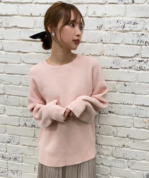 one after another NICE CLAUP(ワンアフターアナザーナイスクラップ)の「【ZOZO限定】春のにじいろニット(ニット/セーター・レディース・オフホワイト/サックスブルー/オレンジ/グリーン/アイボリー/ライトイエロー/ライトピンク・FREE)」の19枚目の写真