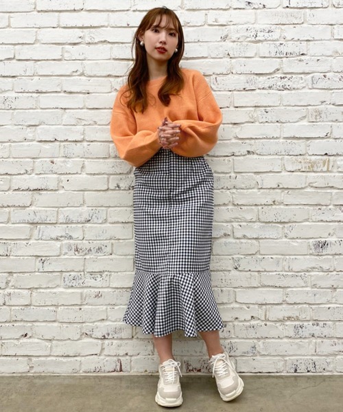 one after another NICE CLAUP(ワンアフターアナザーナイスクラップ)の「【ZOZO限定】春のにじいろニット(ニット/セーター・レディース・オフホワイト/サックスブルー/オレンジ/グリーン/アイボリー/ライトイエロー/ライトピンク・FREE)」の14枚目の写真