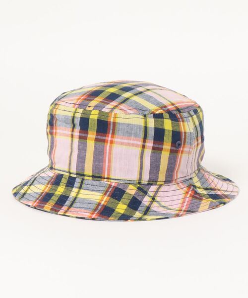 Lee（リー）の「Lee/リー　キッズ　マドラスチェックバケットハット（ハット・キッズ・ホワイト/ピンク/イエロー・54cm）」の4枚目の写真