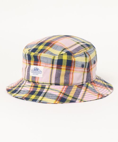 Lee（リー）の「Lee/リー　キッズ　マドラスチェックバケットハット（ハット・キッズ・ホワイト/ピンク/イエロー・54cm）」の5枚目の写真