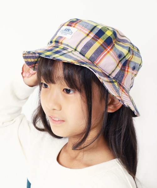 Lee（リー）の「Lee/リー　キッズ　マドラスチェックバケットハット（ハット・キッズ・ホワイト/ピンク/イエロー・54cm）」の6枚目の写真
