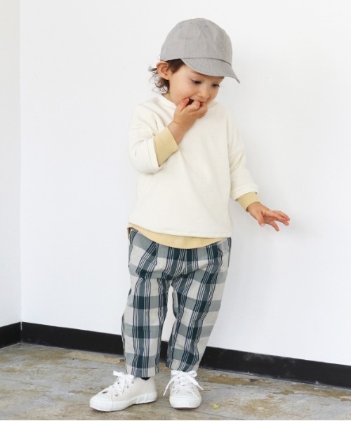 quoti use fith（クゥオティ　ユース　フィス）の「T/Cチェック タック ロングパンツ（その他パンツ・キッズ・グリーン/ブラウン・100/130/90/80/110/120）」の5枚目の写真