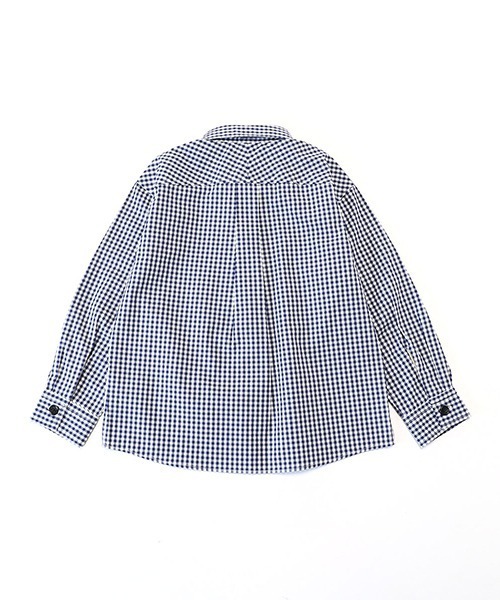 COMME CA ISM(コムサイズム)の「ギンガムチェック シャツ(シャツ/ブラウス・キッズ・ネイビー・110cm/120cm/130cm)」の6枚目の写真