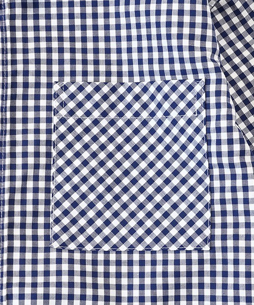 COMME CA ISM(コムサイズム)の「ギンガムチェック シャツ(シャツ/ブラウス・キッズ・ネイビー・110cm/120cm/130cm)」の4枚目の写真