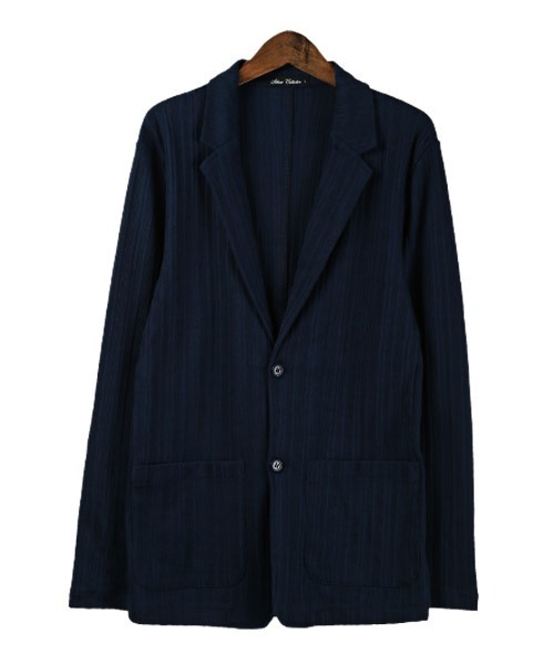 LUXSTYLE(ラグスタイル)の「ランダムテレコテーラードジャケット(テーラードジャケット・メンズ・ブラック/ネイビー・M/L/XL)」の15枚目の写真