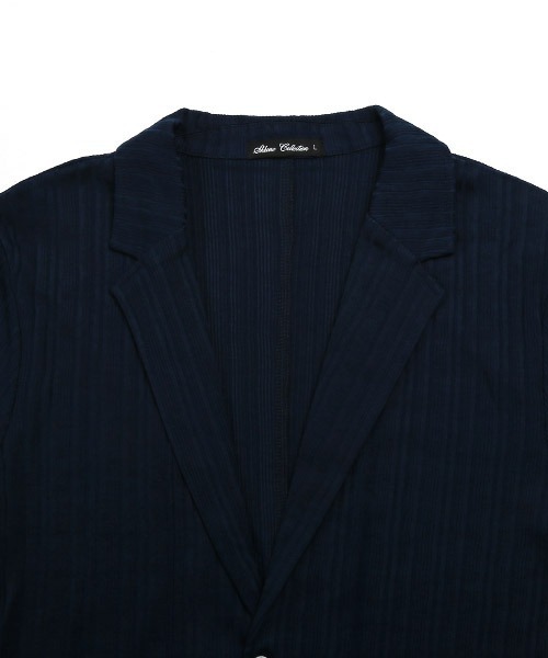 LUXSTYLE(ラグスタイル)の「ランダムテレコテーラードジャケット(テーラードジャケット・メンズ・ブラック/ネイビー・M/L/XL)」の13枚目の写真