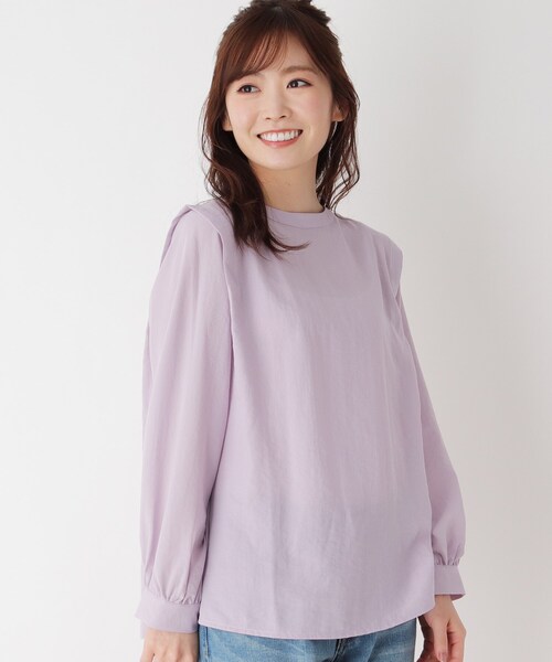 pink adobe(ピンクアドベ)の「◆【M-3L】タックスリーブ ブラウス(シャツ/ブラウス・レディース・チャコールグレー/カーキ/アイボリー/ライトパープル/ホワイト系5・44/38/42/40)」の5枚目の写真