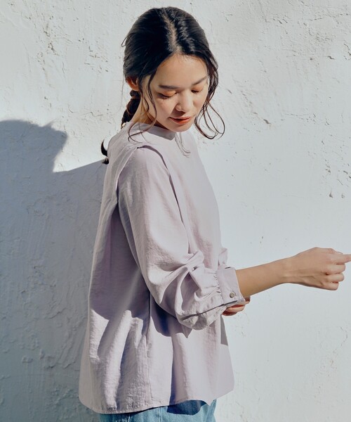 pink adobe(ピンクアドベ)の「◆【M-3L】タックスリーブ ブラウス(シャツ/ブラウス・レディース・チャコールグレー/カーキ/アイボリー/ライトパープル/ホワイト系5・44/38/42/40)」の14枚目の写真