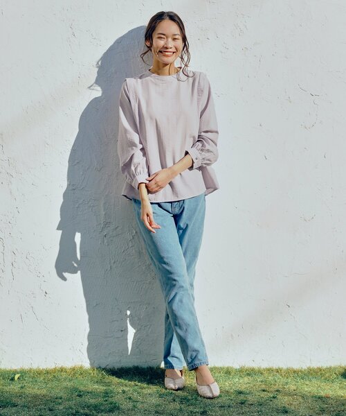 pink adobe(ピンクアドベ)の「◆【M-3L】タックスリーブ ブラウス(シャツ/ブラウス・レディース・チャコールグレー/カーキ/アイボリー/ライトパープル/ホワイト系5・44/38/42/40)」の8枚目の写真