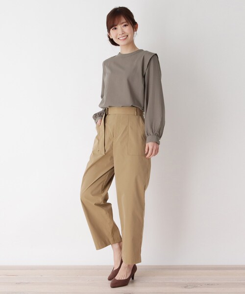 pink adobe(ピンクアドベ)の「◆【M-3L】タックスリーブ ブラウス(シャツ/ブラウス・レディース・チャコールグレー/カーキ/アイボリー/ライトパープル/ホワイト系5・44/38/42/40)」の17枚目の写真