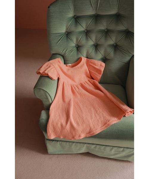 StompStamp（ストンプスタンプ）の「KIDSダブルガーゼワンピース【AJUGA.original】（ワンピース・キッズ・サックスブルー/ピンク・80ｃｍ/90cm/110cm/100cm/120cm/130cm）」の2枚目の写真