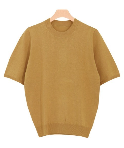 Pierrot（ピエロ）の「シルクタッチウォッシャブル半袖ニット（ニット/セーター・レディース・ラベンダー/ブラック/ライトベージュ/オフホワイト/グレー/ミント/マスタード/グリーン系その他/グレー×ホワイト/パープル系その他/グレイッシュベージュ/ピンクベージュ/ホワイト×ブラック/ネイビー/グリーン/ピンク/ライトブルー/杢グレー/イエロー/レッド・M/L/LL/3L）」の17枚目の写真