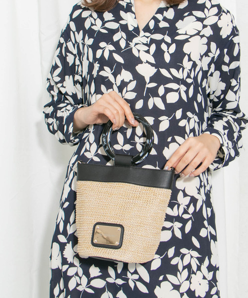 RODE SKO（ロデスコ）の「MIES 異素材バケツバッグ∴（ハンドバッグ・レディース・ブラック・ONE）」の10枚目の写真