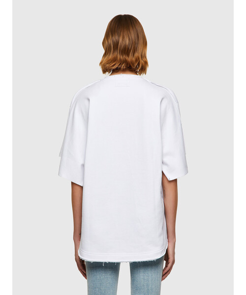 DIESEL（ディーゼル）の「レディース ニット 半袖 クルーネック ルーズフィット（ニット/セーター・レディース・ホワイト/ネイビー・SMALL/MEDIUM/LARGE/X-SMALL）」の9枚目の写真