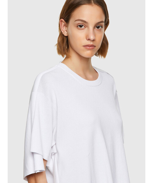 DIESEL（ディーゼル）の「レディース ニット 半袖 クルーネック ルーズフィット（ニット/セーター・レディース・ホワイト/ネイビー・SMALL/MEDIUM/LARGE/X-SMALL）」の10枚目の写真