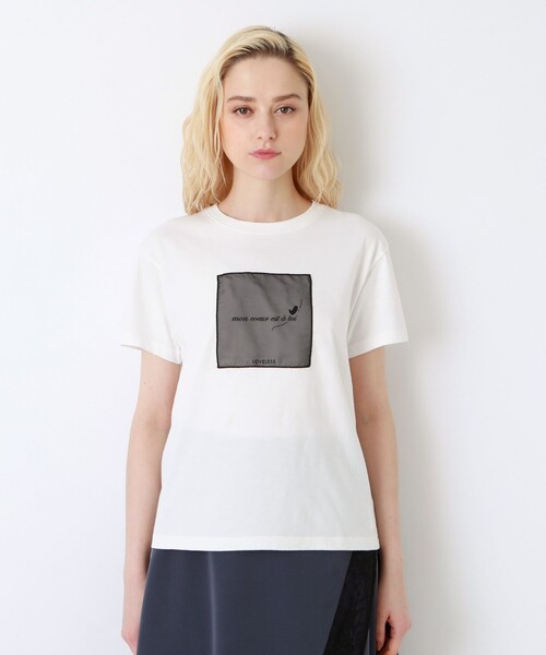 LOVELESS（ラブレス）の「シアー メッセージ T（Tシャツ/カットソー・レディース・オフホワイト/ブラック・36/34/38）」の10枚目の写真